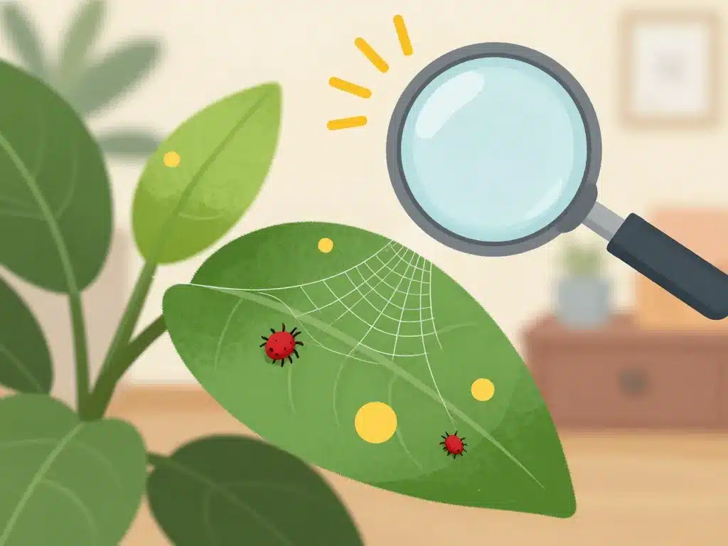 Feuille plante araignée rouge maison symptômes visibles