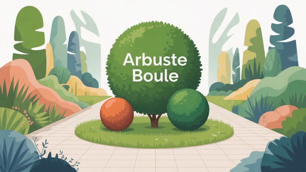 Arbuste boule au centre d'un jardin moderne