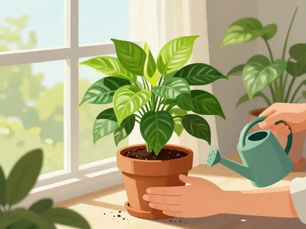 illustration soin pilea lumière asso pilea ne pousse pas