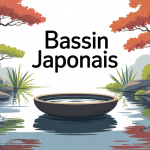 illustration bassin japonais jardin zen
