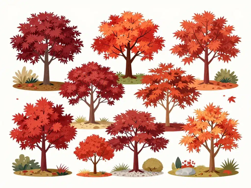 variétés erables rouges japon formes et couleurs