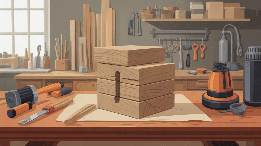 illustration de colle polyuréthane bois pour assemblages solides