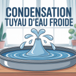 Condensation tuyau eau froide sur illustration vectorielle