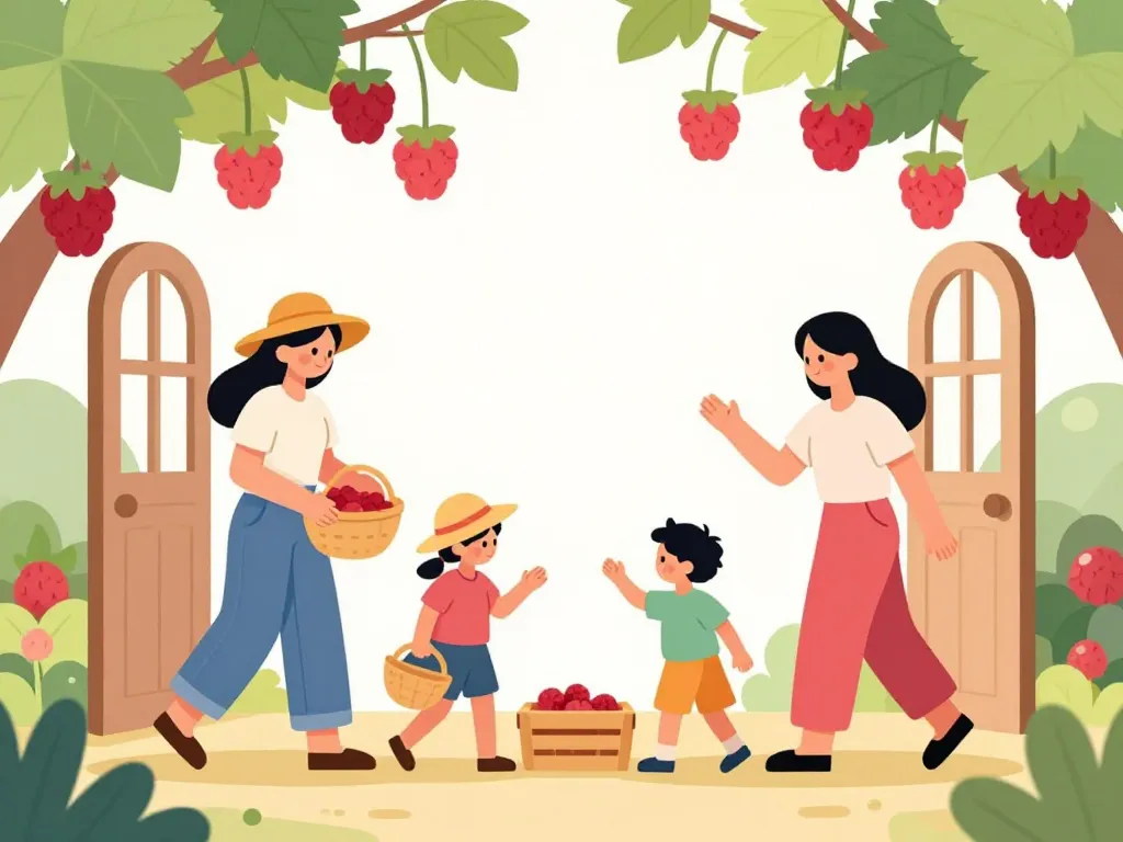 cueillette framboise famille préparation équipement