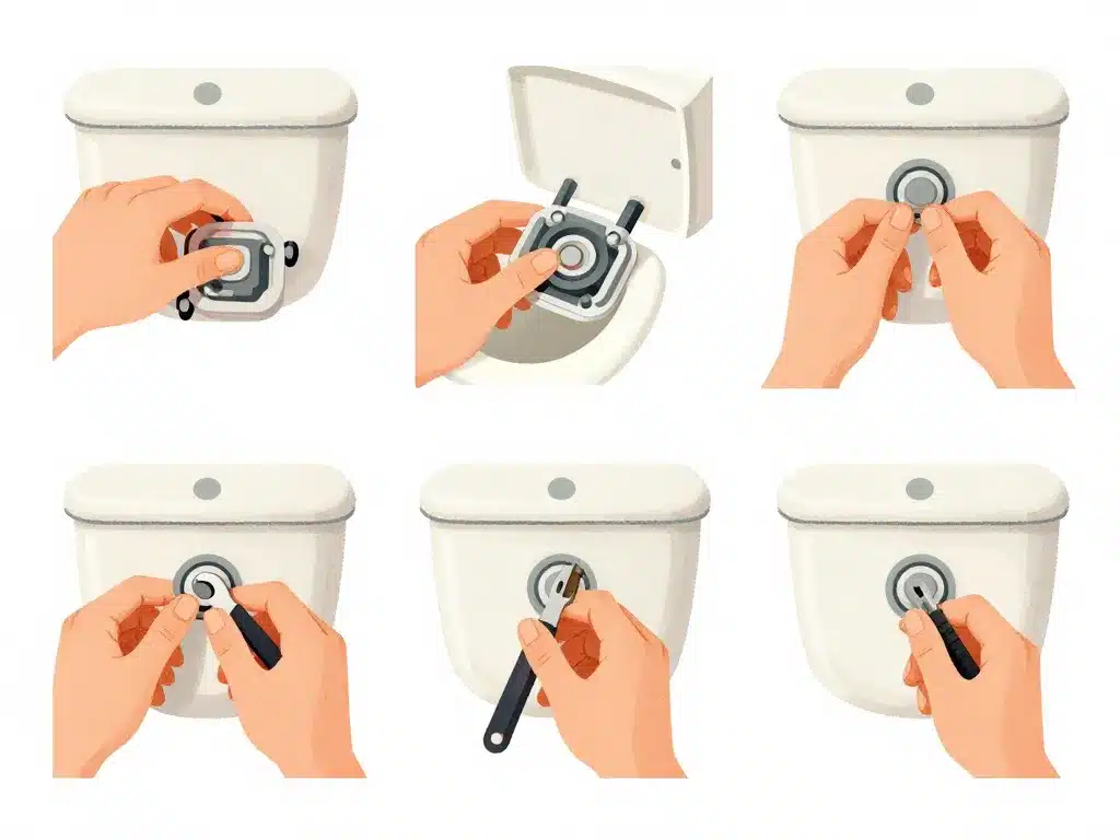 étapes démonter chasse d'eau bouton poussoir réservoir
