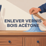 illustration enlever vernis bois acetone gants sécurité atelier