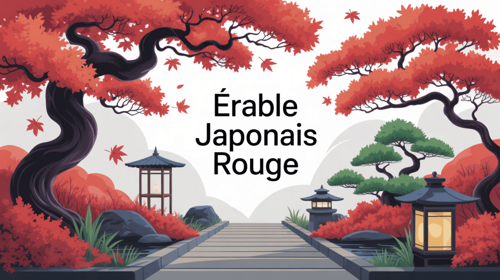 erables rouges japon en automne décor zen