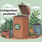 illustration fabriquer un composteur avec une poubelle jardin