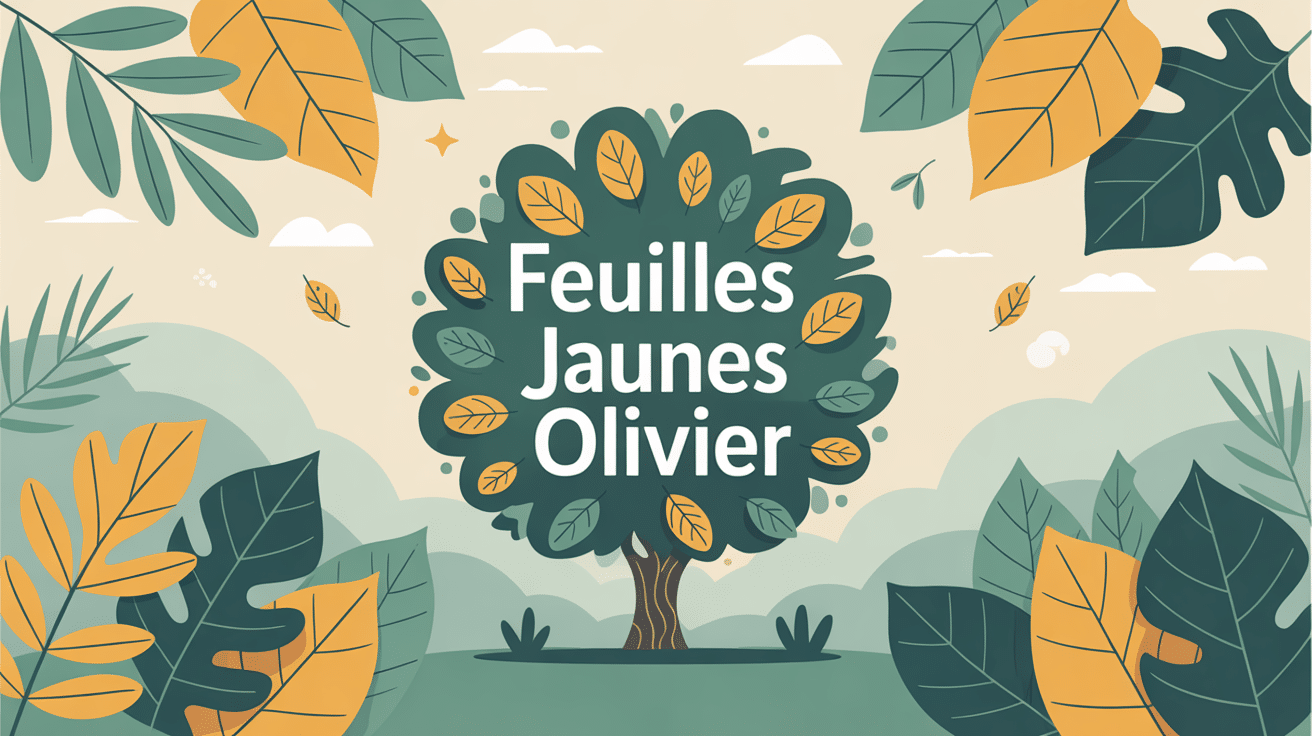 olivier stylisé avec feuilles jaunes et vertes, signe de feuille jaune olivier