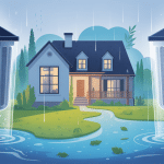 Illustration d’un filtre pour gouttière protégeant une maison sous la pluie