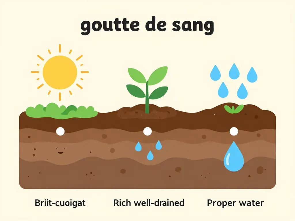 goutte de sang plante schéma culture optimale