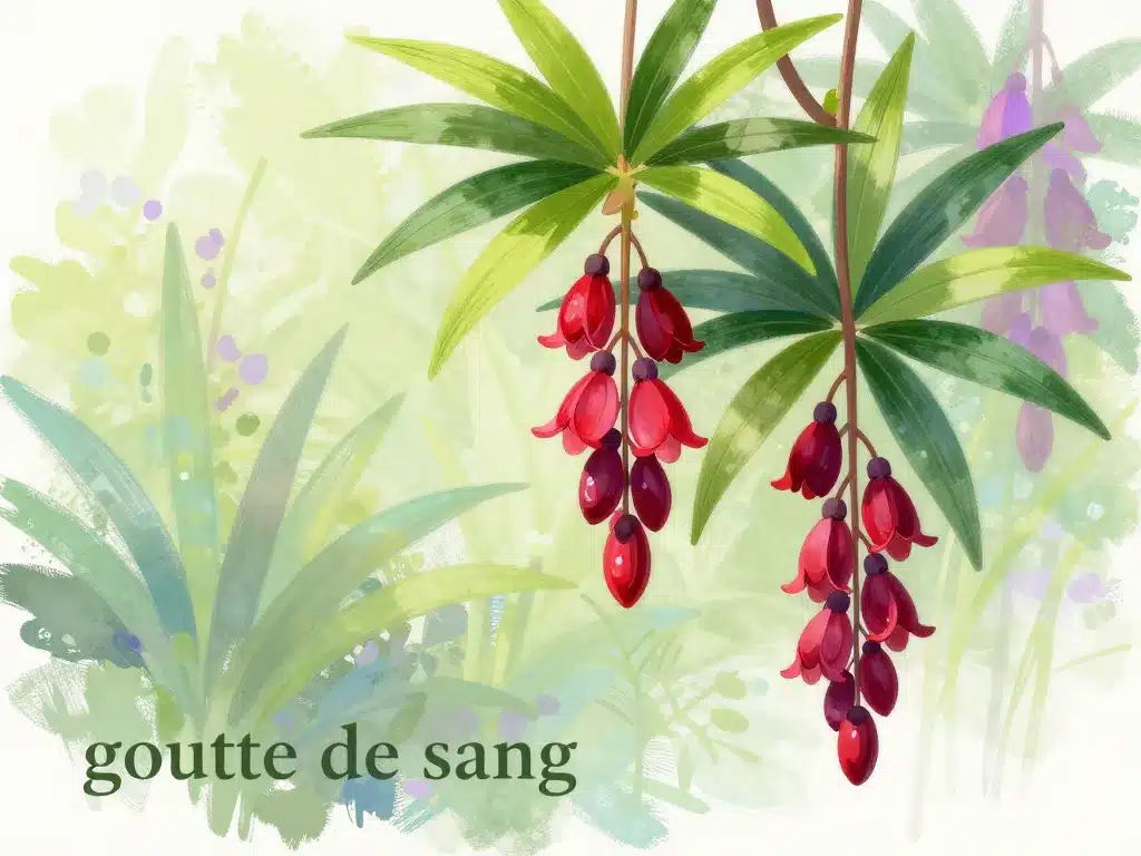 goutte de sang plante zoom structure fleurs