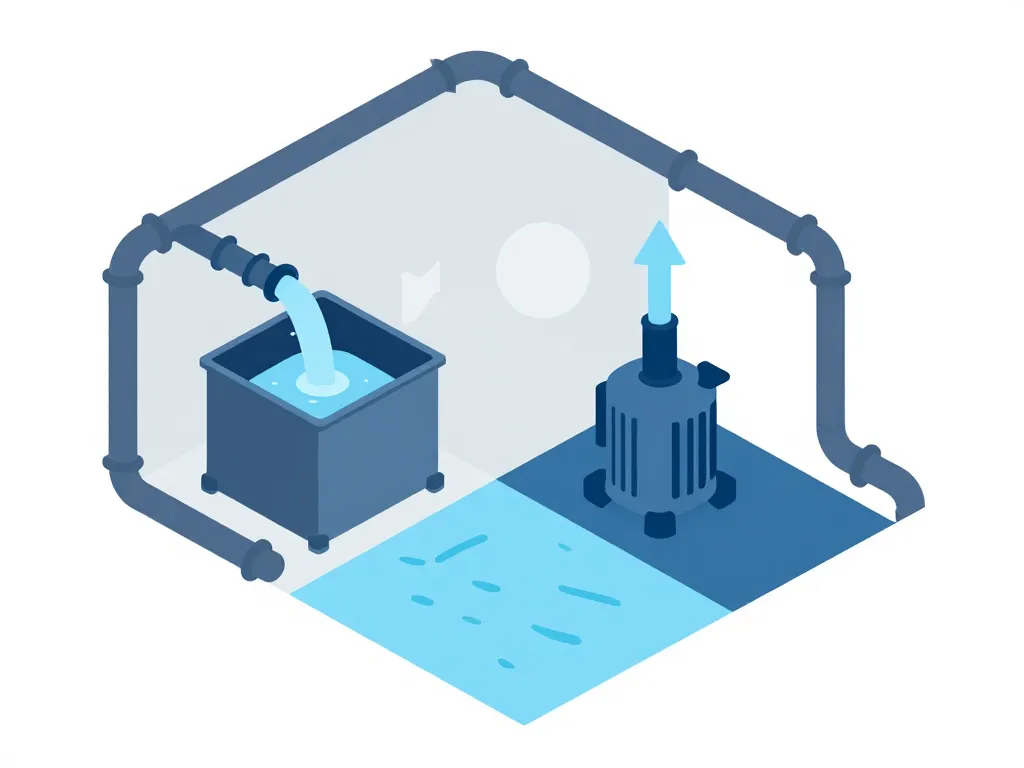 Schéma concept fonction installation de pompe de relevage dans maison