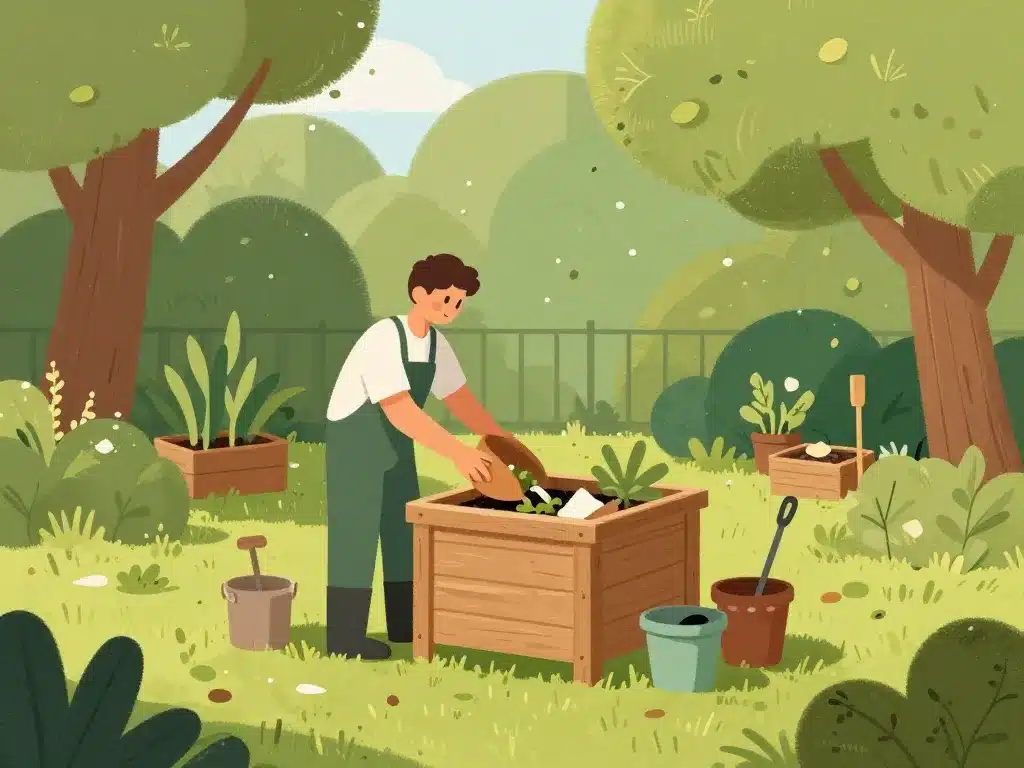 Installation et utilisation pratique d’un composteur en bois au jardin