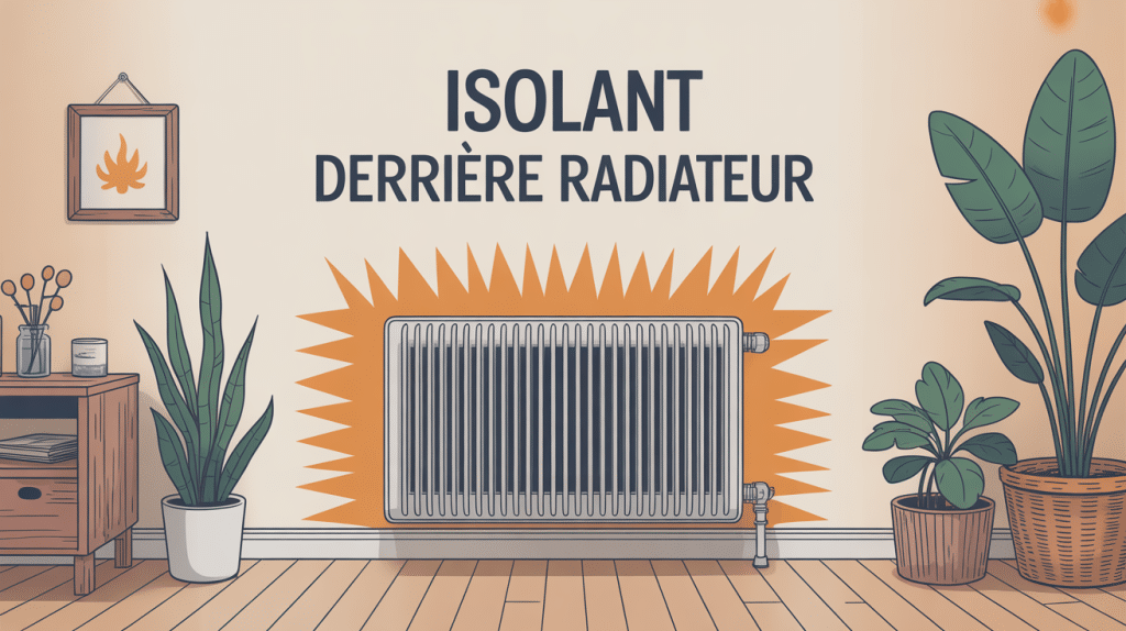 Schéma isolant derriere radiateur limitant perte de chaleur
