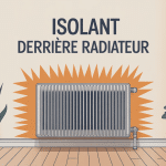 Schéma isolant derriere radiateur limitant perte de chaleur