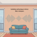 Isolation phonique mur mitoyen faible épaisseur vue stylisée