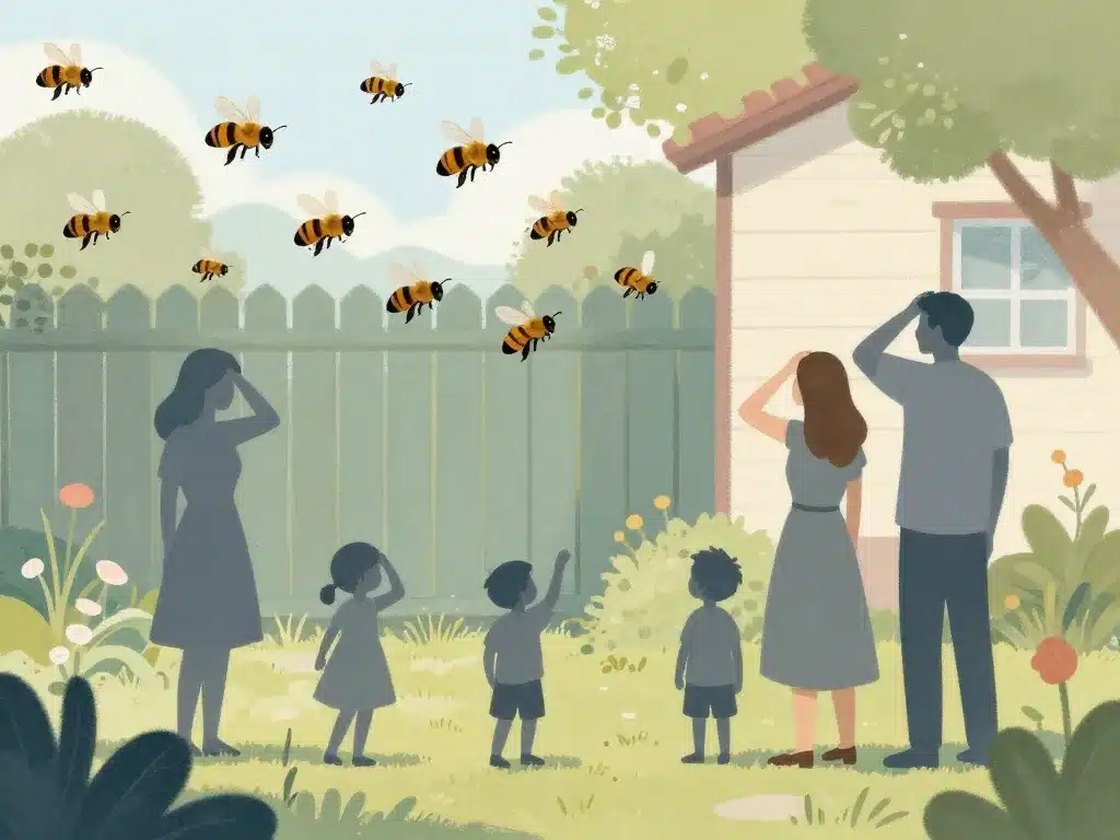 je suis envahi par les abeilles de mon voisin image famille gênée