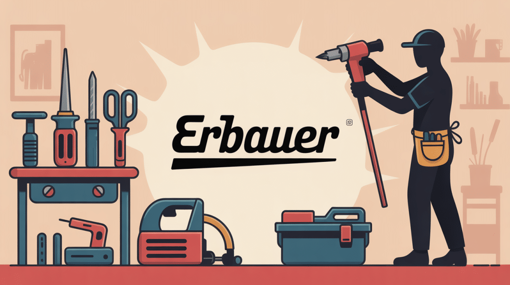 illustration outillage marque erbauer atelier bricolage