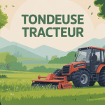 meilleur tondeuse tracteur en action sur grande pelouse