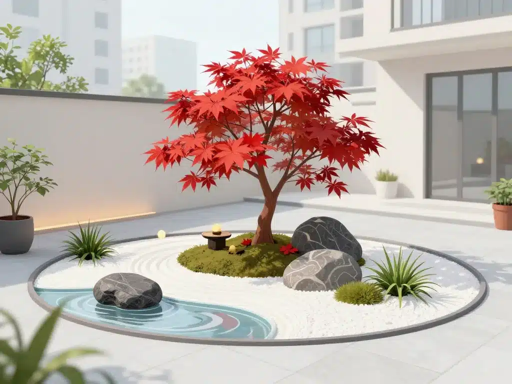 erables rouges japon déco terrasse jardin zen