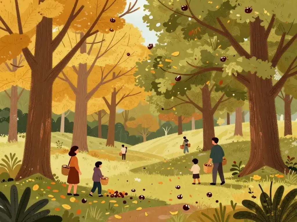 ou ramasser des châtaignes autour de moi forêt mixte automne