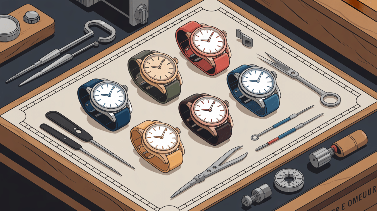 outil pour ouvrir les montres outils spécialisés sur plan de travail