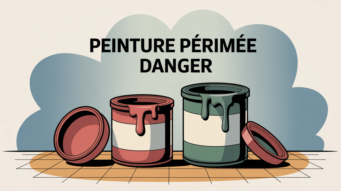 peinture périmée danger illustration pots vieux risques