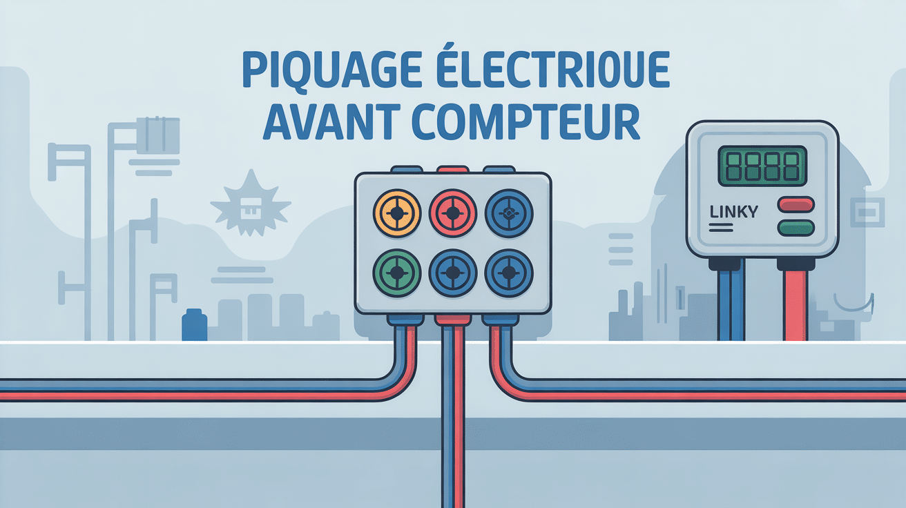piquage électrique avant compteur tableau câbles compteur linky