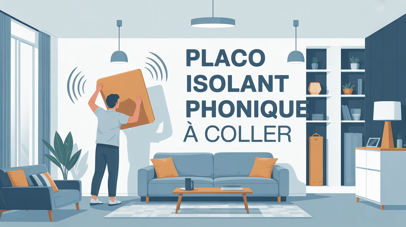 Placo isolant phonique à coller appliqué sur mur appartement moderne