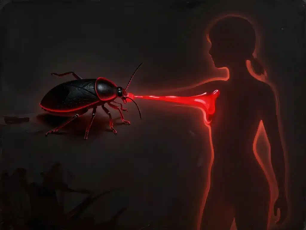 Que mange la punaise de lit repas sanguin illustration