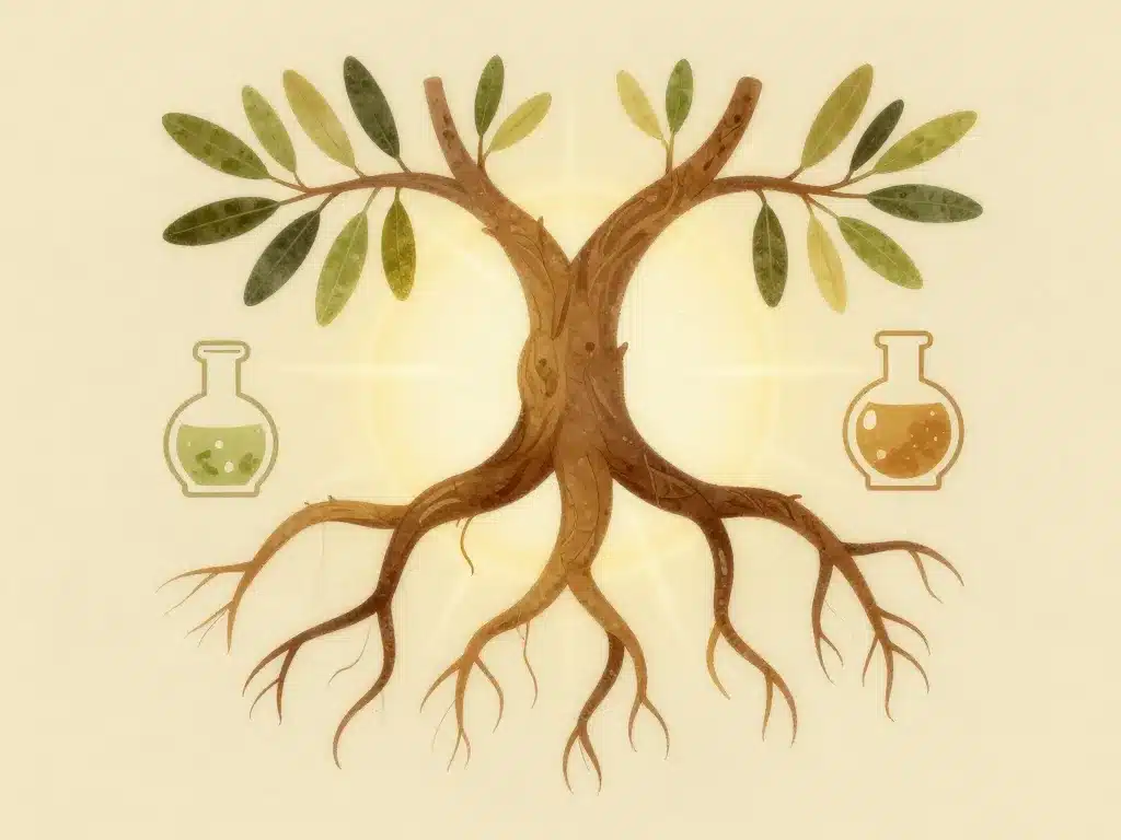 racine olivier métaphore santé et remèdes naturels