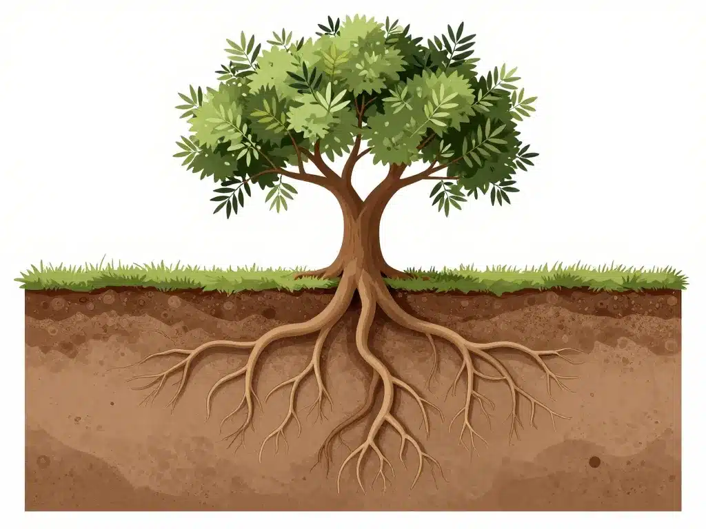 racine olivier développement racinaire horizontal et vertical