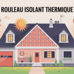illustration rouleau isolant thermique maison section