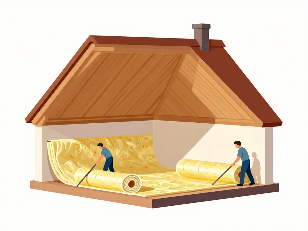 schéma rouleau isolant thermique combles rampants