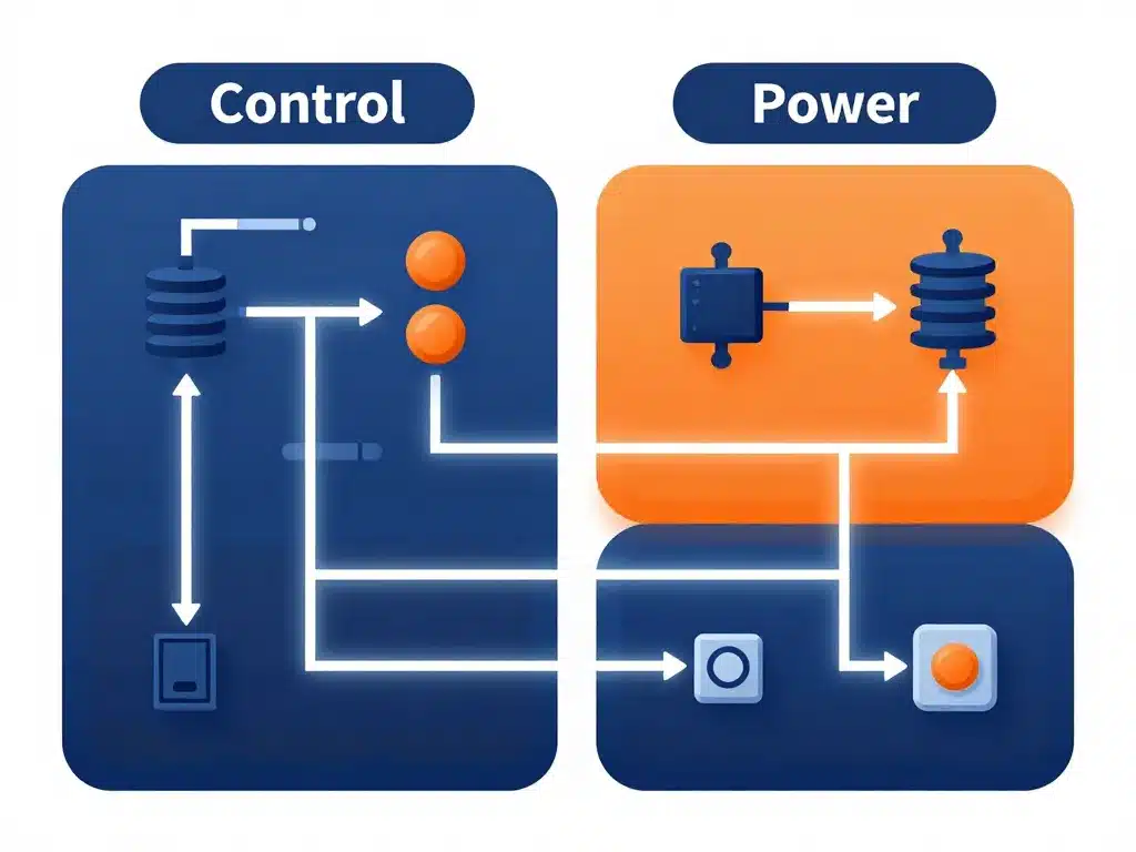 schema du contacteur différenciation commande puissance
