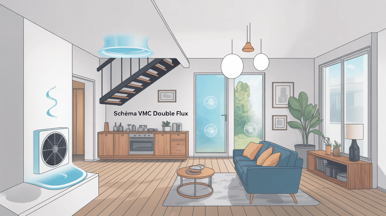 schema vmc double flux illustration installation maison