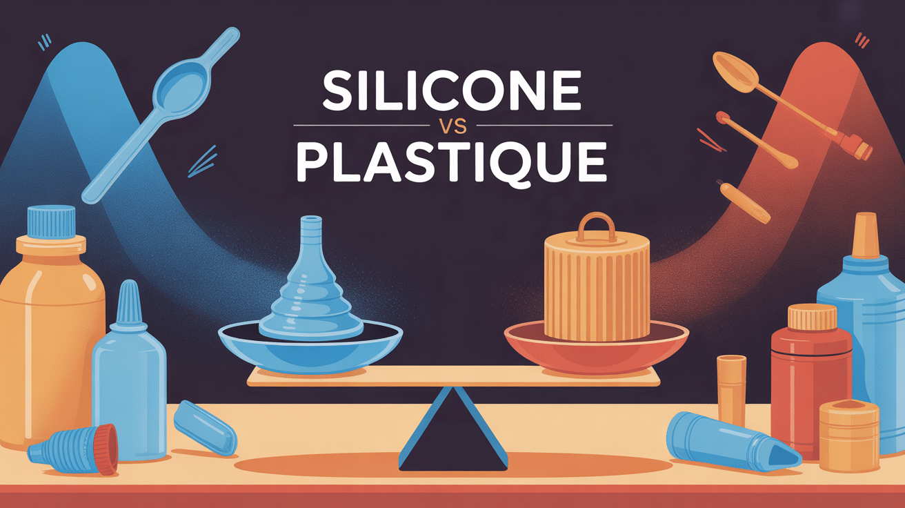 illustration silicone plastique balance comparatif