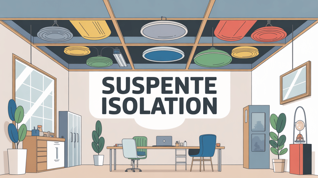 illustration suspente isolation types plafond efficacité
