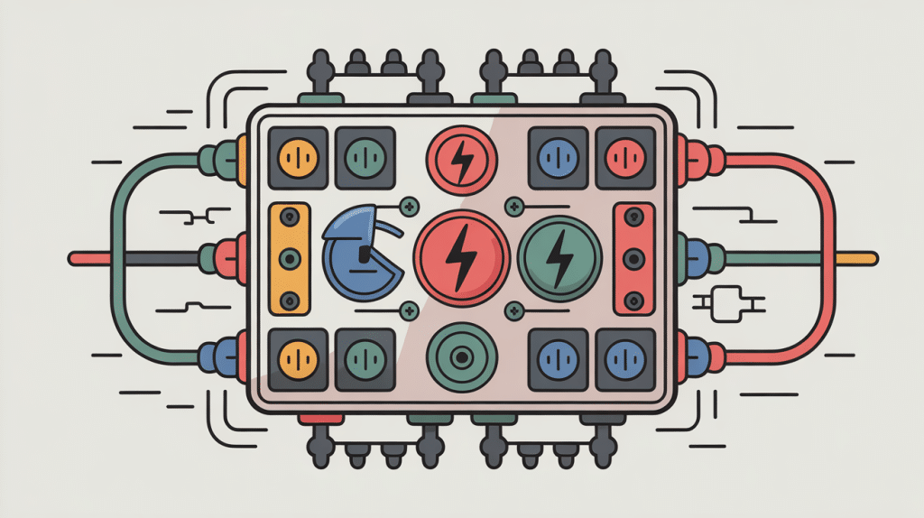 Illustration symbole disjoncteur sur tableau électrique