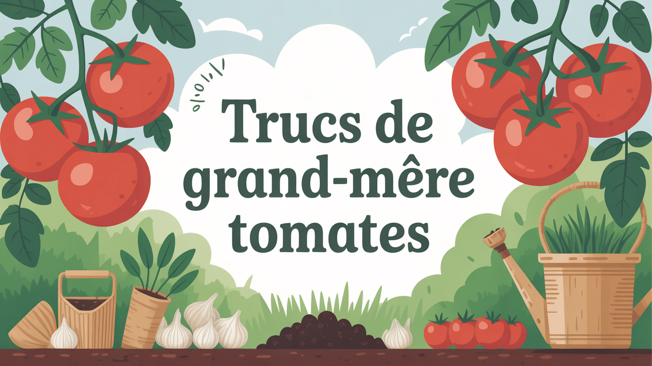truc de grand-mère pour avoir de belles tomates, illustration de tomates en potager avec astuces traditionnelles