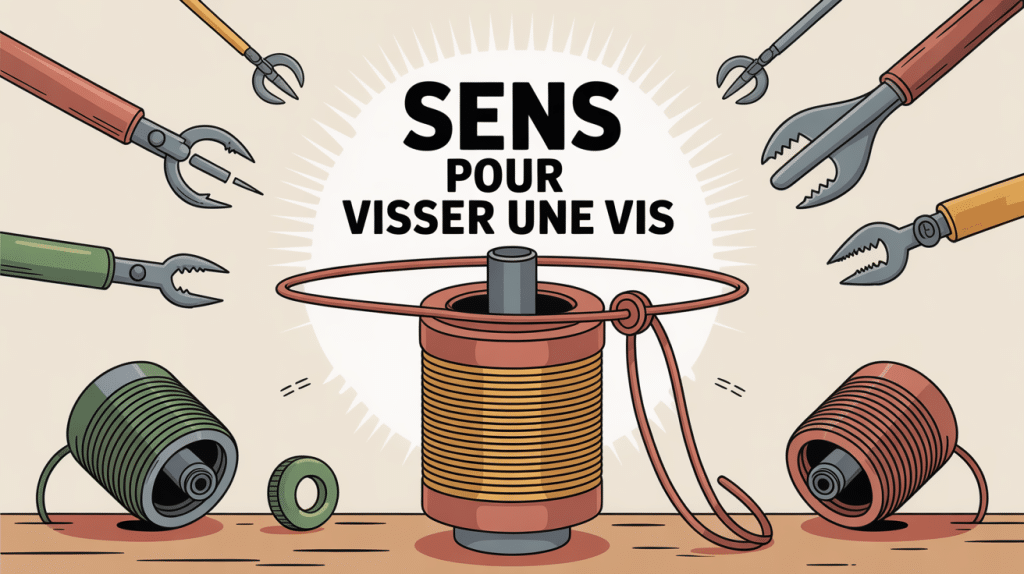image explicative visser sens avec vis et tournevis
