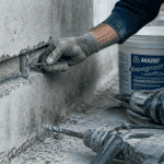 agrafe pour beton installation sur fissure