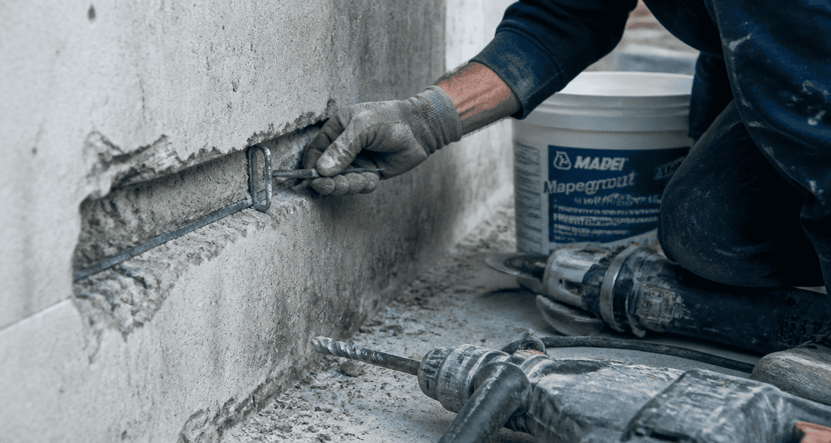 agrafe pour beton installation sur fissure