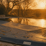 baches hiver piscine sur bassin en automne