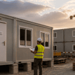 bungalow préfabriqué moderne sur chantier