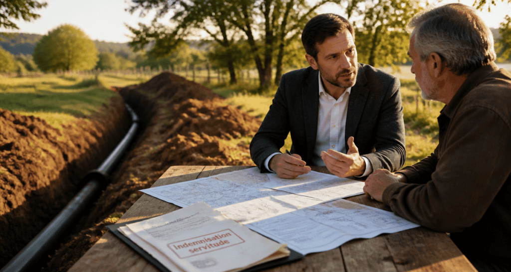 montant indemnisation servitude de canalisation discussion expert propriétaire