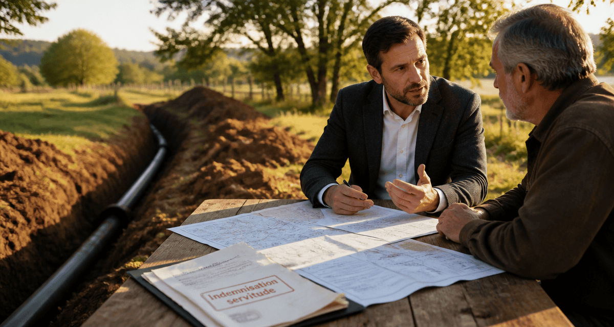 montant indemnisation servitude de canalisation discussion expert propriétaire