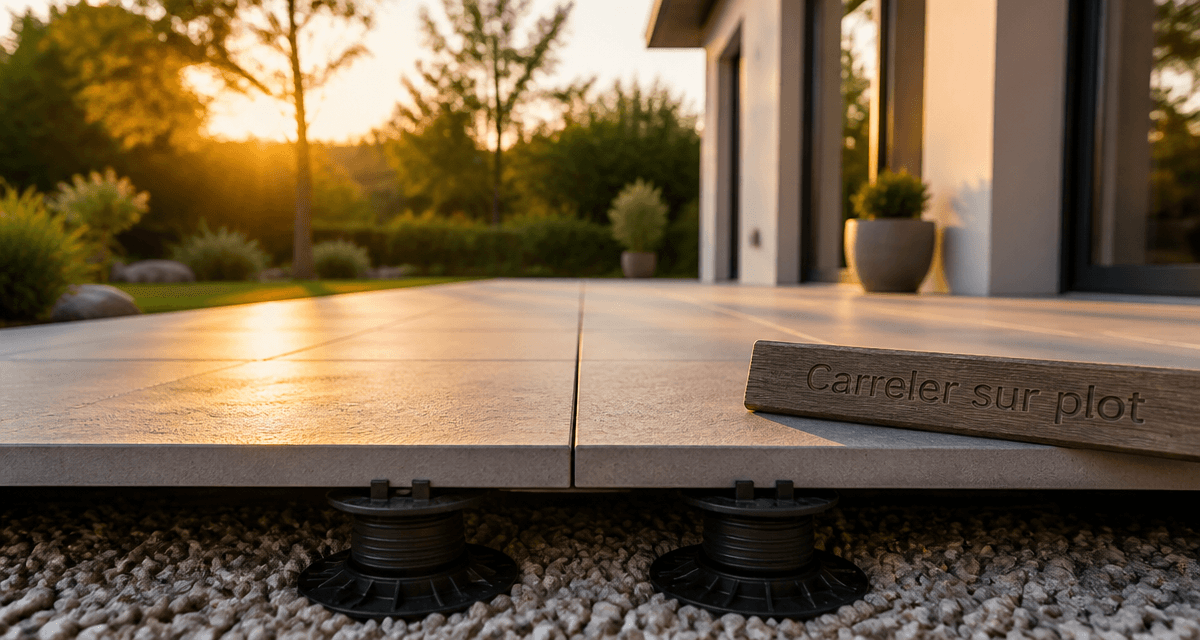 carreler sur plot dalles grès cérame terrasse