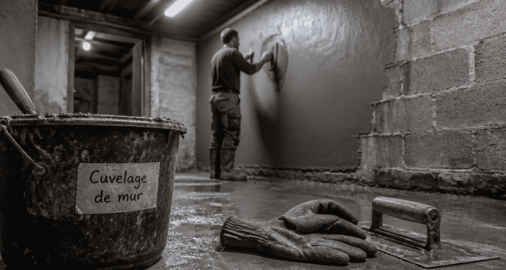 cuvelage mur sur parpaing en cave